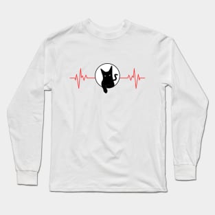 My heart beats for Black Cats Long Sleeve T-Shirt